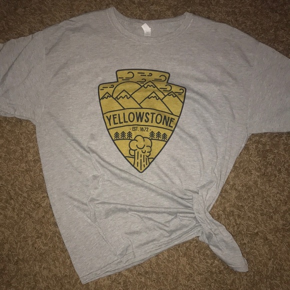 Yellowstone adult XL T-shirt grey yellow print - Picture 1 of 6